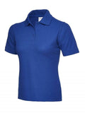 A Uneek UC115 ladies ultra cotton polo shirt in Royal