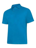A Uneek UC115 ladies ultra cotton polo shirt in Sapphire Blue