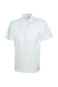 A Uneek UC121 childrens unisex active cotton polo shirt in White