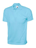 A Uneek UC122 adult unisex jersey polo shirt in Sky