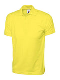 A Uneek UC122 adult unisex jersey polo shirt in Yellow