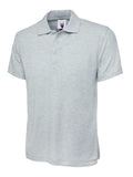 A Uneek UC124 adult unisex olympic polo shirt in Heather Grey