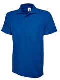 A Uneek UC124 adult unisex olympic polo shirt in Royal