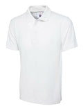 A Uneek UC124 adult unisex olympic polo shirt in White