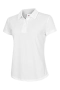 A Uneek UC126 ladies ultra cool polo shirt in White