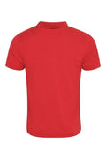 Back view of a Uneek UC127 mens red polo shirt displayed on a white background.