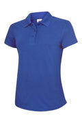 A Uneek UC128 ladies ultra cool workwear polo shirt in Royal