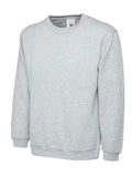 A Uneek UC201 adult unisex heavyweight sweatshirt in Heather Grey