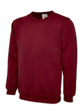 A Uneek UC201 adult unisex heavyweight sweatshirt in Maroon