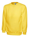 A Uneek UC202 childrens unisex classic sweatshirt in Yellow