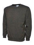 A Uneek UC203 adult unisex classic sweatshirt in Charcoal