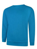 A Uneek UC203 adult unisex classic sweatshirt in Sapphire Blue