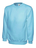 A Uneek UC203 adult unisex classic sweatshirt in Sky