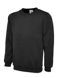 A Uneek UC205 adult unisex olympic sweatshirt in Black