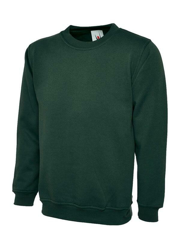 A Uneek UC205 adult unisex olympic sweatshirt in Bottle Green
