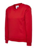 A Uneek UC206 childrens unisex classic v-neck sweatshirt in Red