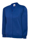 A Uneek UC207 childrens unisex classic  cardigan in Royal