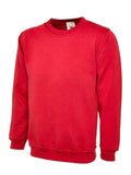 A Uneek UC203 ladies deluxe sweatshirt in Red