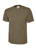 A Uneek UC301 adult unisex classic t-shirt in Military Green