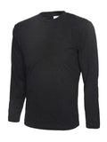 A Uneek UC314 adult unisex classic long-sleeve t-shirt in Black