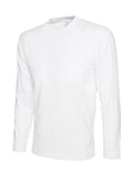 A Uneek UC314 adult unisex classic long-sleeve t-shirt in White