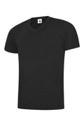 A Uneek UC317 adult unisex classic v-neck t-shirt in Black