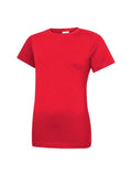 A Uneek UC318 ladies classic t-shirt in Red