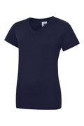 A Uneek UC319 ladies classic v-neck t-shirt in Navy
