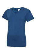A Uneek UC319 ladies classic v-neck t-shirt in Royal