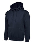 A Uneek UC501 adult unisex heavyweight hooded sweatshirt shirt in Navy