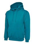 A Uneek UC502 adult unisex classic hooded sweatshirt shirt in Jade