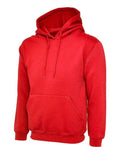 A Uneek UC502 adult unisex classic hooded sweatshirt shirt in Red