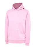 A Uneek UC503 childrens unisex classic hooded sweatshirt shirt in Pink