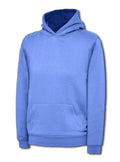 A Uneek UC503 childrens unisex classic hooded sweatshirt shirt in Violet