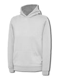 A Uneek UC503 childrens unisex classic hooded sweatshirt shirt in White