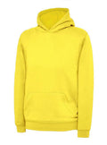 A Uneek UC503 childrens unisex classic hooded sweatshirt shirt in Yellow