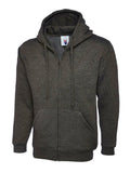 A Uneek UC504 adult unisex classic full-ziphooded sweatshirt shirt in Charcoal