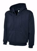 A Uneek UC504 adult unisex classic full-ziphooded sweatshirt shirt in Navy