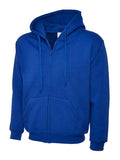 A Uneek UC504 adult unisex classic full-ziphooded sweatshirt shirt in Royal
