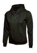A Uneek UC505 ladies classic full-ziphooded sweatshirt shirt in Black