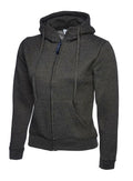 A Uneek UC505 ladies classic full-ziphooded sweatshirt shirt in Charcoal