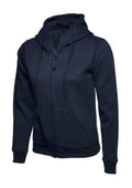 A Uneek UC505 ladies classic full-ziphooded sweatshirt shirt in Navy