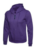 A Uneek UC505 ladies classic full-ziphooded sweatshirt shirt in Purple