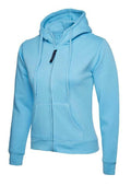 A Uneek UC505 ladies classic full-ziphooded sweatshirt shirt in Sky
