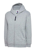 A Uneek UC506 childrens unisex classic hooded sweatshirt shirt in Heather Grey