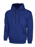 A Uneek UC507 adult unisex contrast hooded sweatshirt shirt in Royal/Navy