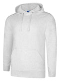 A Uneek UC509 adult unisex deluxe hooded sweatshirt shirt in Ash