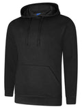 A Uneek UC509 adult unisex deluxe hooded sweatshirt shirt in Black