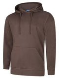 A Uneek UC509 adult unisex deluxe hooded sweatshirt shirt in Brown
