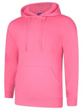 A Uneek UC509 adult unisex deluxe hooded sweatshirt shirt in Candy Floss
